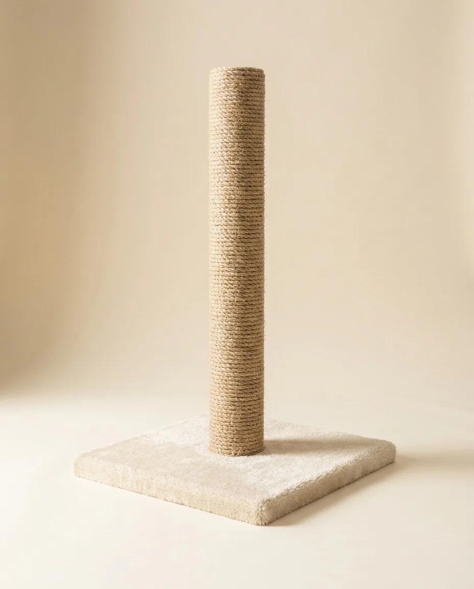 A sisal cat scratching post